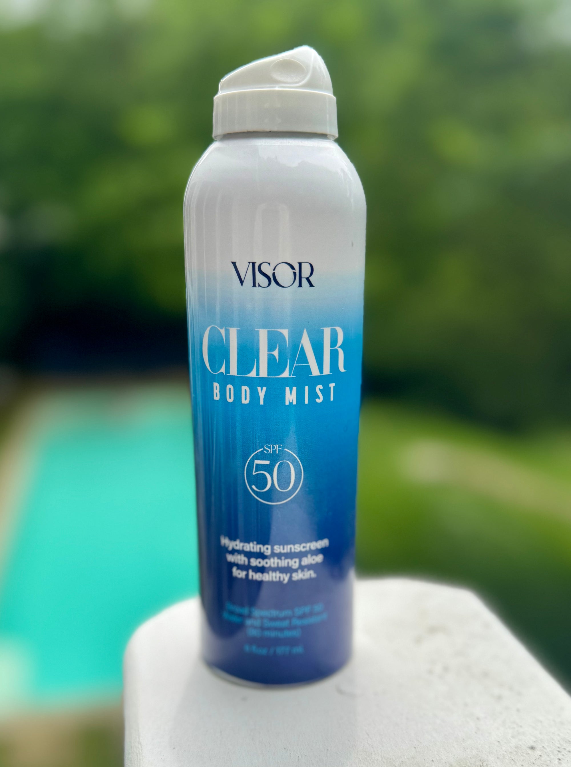 Visor Clear Body Mist SPF 50 | 100% Clear, Hydrating, Non-Aerosol Spray